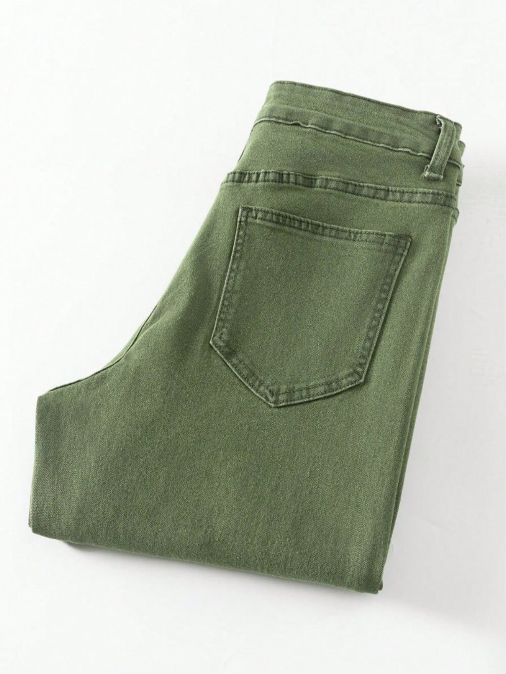 Green Bohemian Women's Army Denim Wide Leg High Waist Medium Stretch Pants - Picture 7 of 7